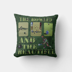 Funny Lawn Bowls Bowler Design, Cushion