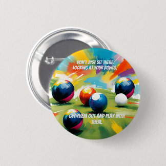 Funny Lawn Bowls Colour Splash, 6 Cm Round Badge