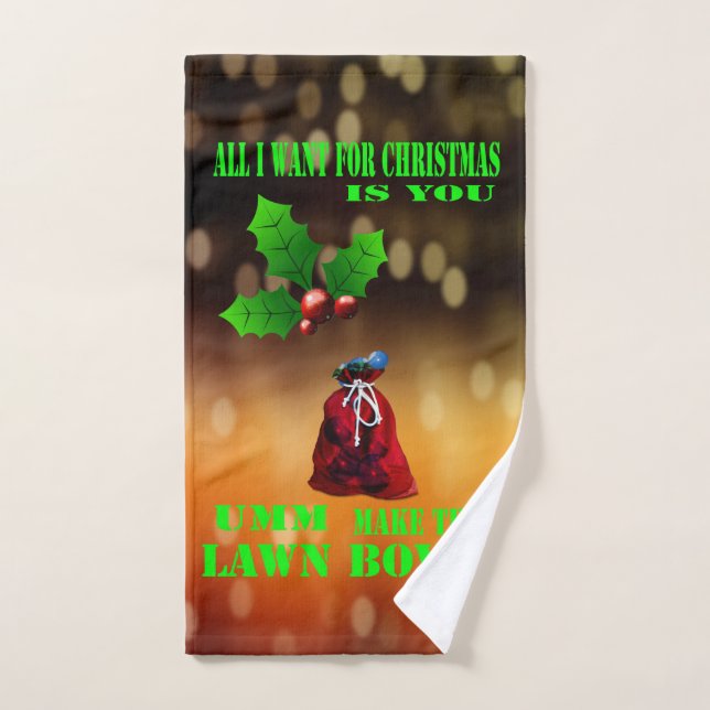 Funny Lawn Bowls For Christmas Please, Hand Towel (Hand Towel)