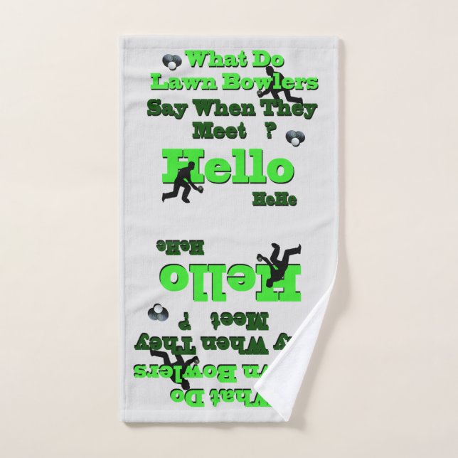 Funny Lawn Bowls Greeting,    Hand Towel (Hand Towel)