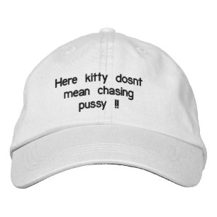 Funny Lawn Bowls Here Kitty Logo. Embroidered Hat