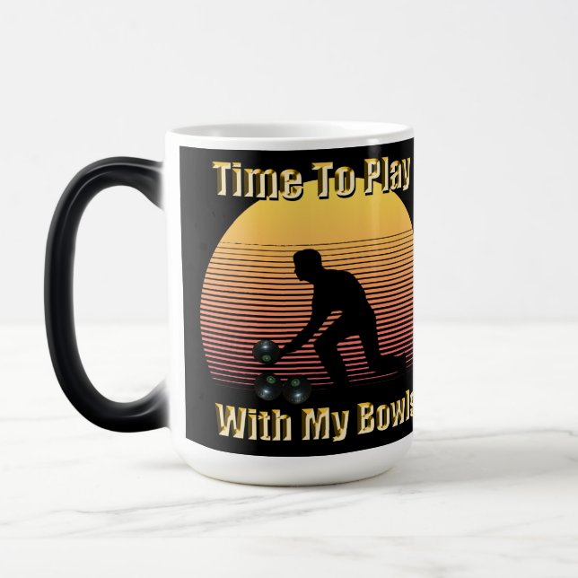 Funny Lawn Bowls Play Time, Magic Mug (Left)