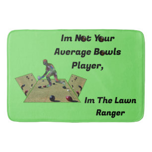 Funny Lawn Bowls Ranger,  Bath Mat