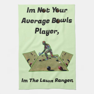 Funny Lawn Bowls Ranger,  Tea Towel