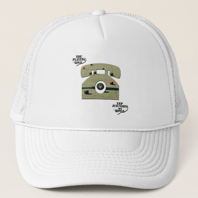 Funny Lawn Bowls Telephone Call,  Trucker Hat (Front)