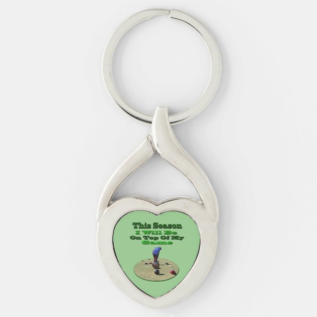 Funny Lawn Bowls This Season, Metal Keyring (Front)
