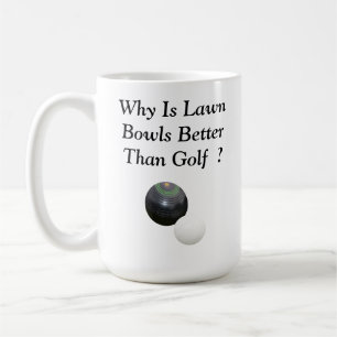 Funny Lawn Bowls Versus Golf Design,  Coffee Mug