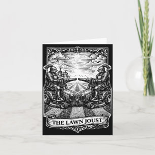 Funny Lawn Care Ride on Lawn Mower Mediaeval Knigh Card