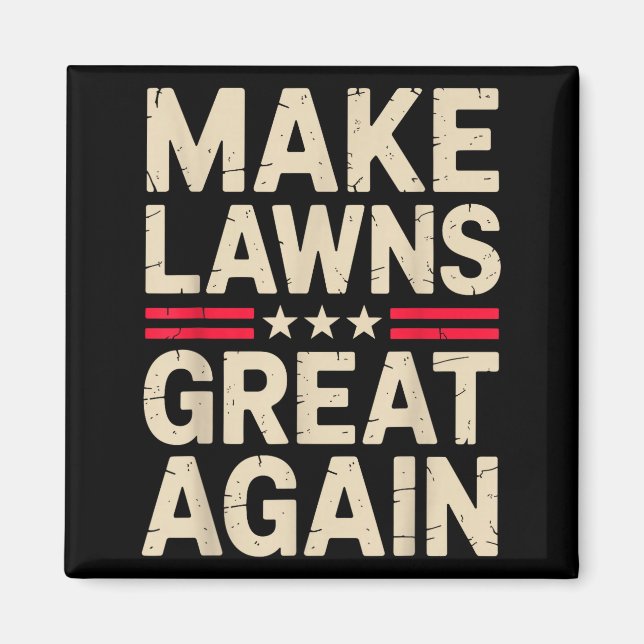 Funny Lawn Mower Art For Men Women Lawn Mowing Lan Magnet (Front)