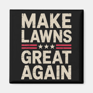 Funny Lawn Mower Art For Men Women Lawn Mowing Lan Magnet