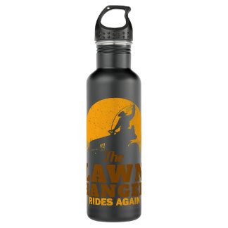 Funny Lawn Mower Cowboy Lawn Ranger Yard Work Lawn 710 Ml Water Bottle