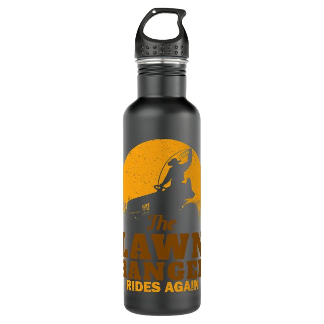 Funny Lawn Mower Cowboy Lawn Ranger Yard Work Lawn 710 Ml Water Bottle (Front)