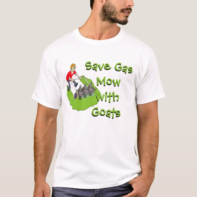 Funny Lawn Mower - Goats T-Shirt (Front)