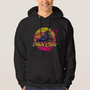 Funny Lawn Mower Mowing 80s Or 90s Yard Work Lawn Hoodie