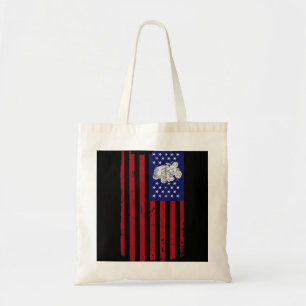 Funny Lawn Mower Mowing American Flag Yard Work La Tote Bag