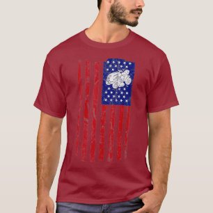 Funny Lawn Mower Mowing American Flag Yard Work T-Shirt