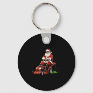Funny Lawn Mower Santa Christmas Graphic Mowing La Key Ring