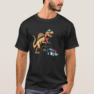 Funny Lawn Mower Spinosaurus Dinosaur Lawn Mowing T-Shirt