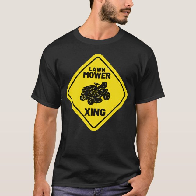 Funny Lawn Mower Xing Mowing Retro Yard Work Lawn  T-Shirt (Front)