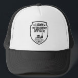 Funny Lawn Mowing Dad Yard Work Dad Joke Trucker Hat<br><div class="desc">Officially hilarious! This “Lawn Enforcement Officer” tee is perfect for dads who mow with pride. Customise it with a specific year! Ideal for dads who love mowing, yard work, or dad jokes. A funny gift for Father's Day, birthdays, or weekend warriors who take grass cutting seriously, or just not too...</div>