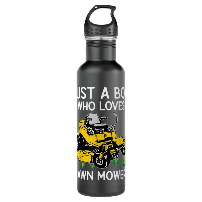 Funny Lawn Mowing Gift Boys Kids Lawn Mower Farm G 710 Ml Water Bottle (Front)