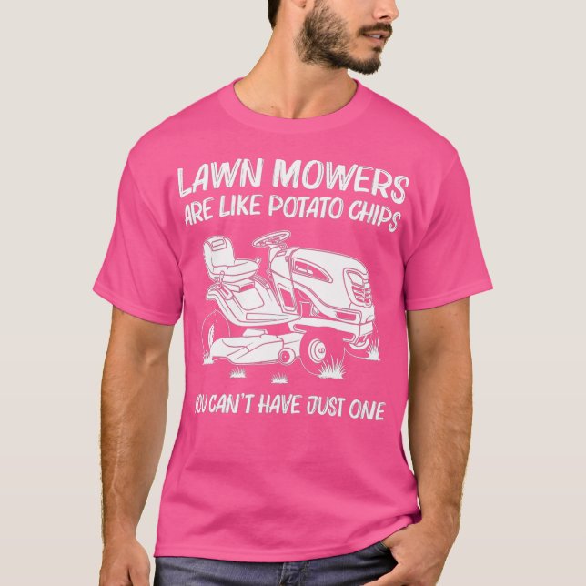 Funny Lawn Mowing Gift Men Women Lawn Mower Farm T-Shirt (Front)