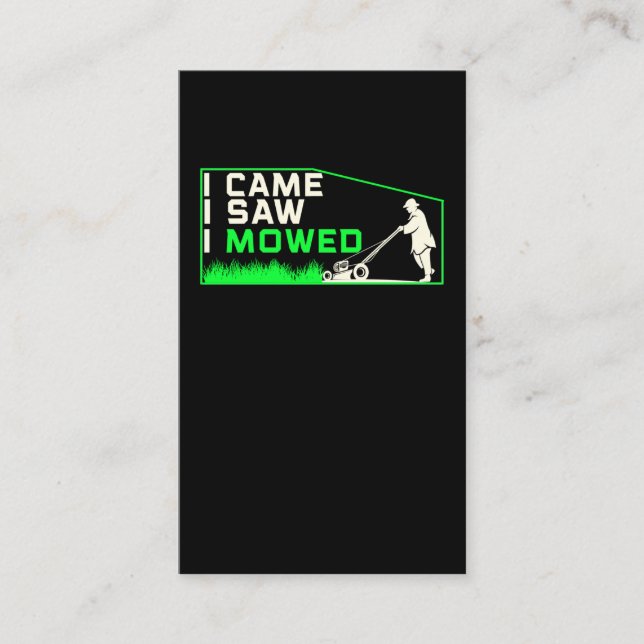 Funny Lawn Mowing Janitor Humour Landscaper Business Card (Front)