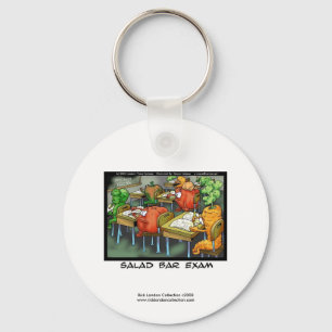 Funny Lawyer Cartoon Keychain "Salad Bar Exam"