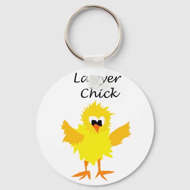 Funny Lawyer Chick Art Design Key Ring (Front)