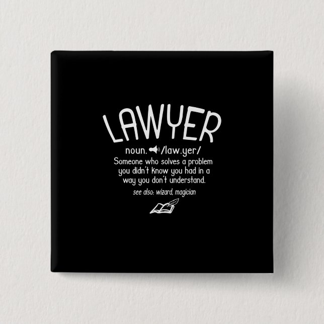 Funny Lawyer Definition 15 Cm Square Badge (Front)