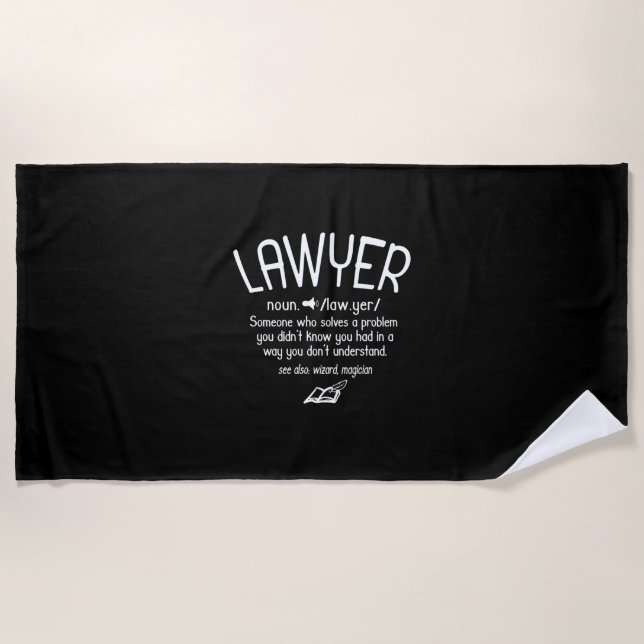 Funny Lawyer Definition Beach Towel (Front)