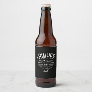 Funny Lawyer Definition Beer Bottle Label