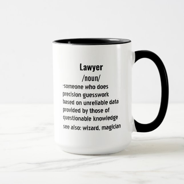 funny Lawyer Definition gifts for men women Mug (Right)