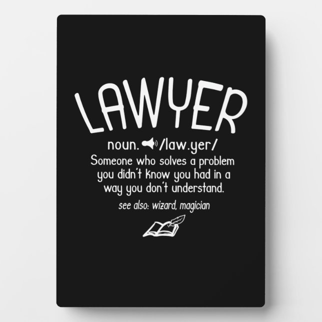Funny Lawyer Definition Plaque (Front)