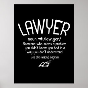 Funny Lawyer Definition Poster