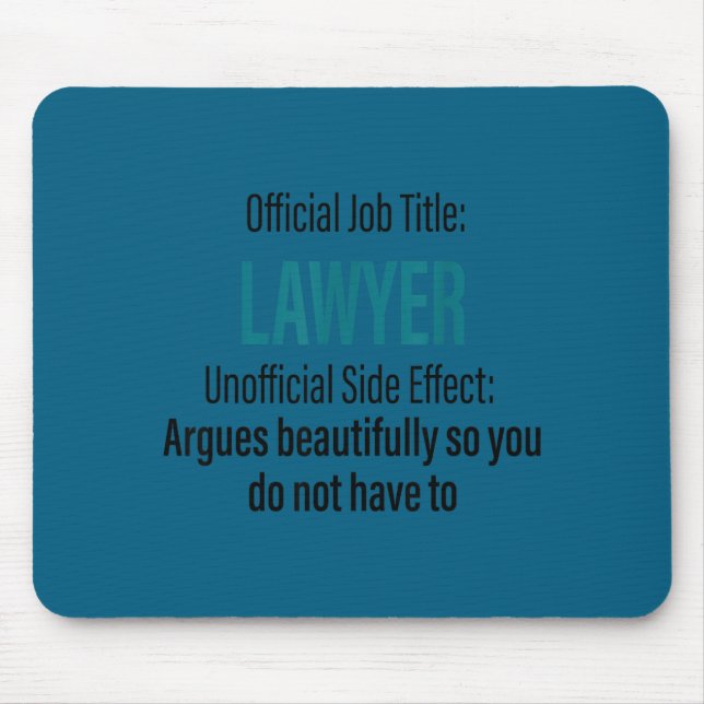 Funny lawyer definition quote attorney student mouse mat (Front)