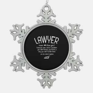 Funny Lawyer Definition Snowflake Pewter Christmas Ornament