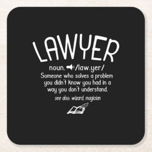 Funny Lawyer Definition Square Paper Coaster