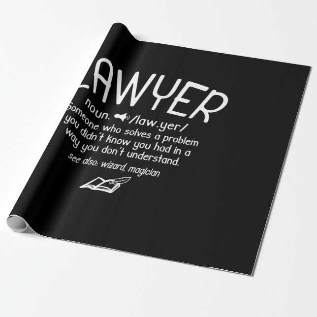 Funny Lawyer Definition Wrapping Paper (Unrolled)
