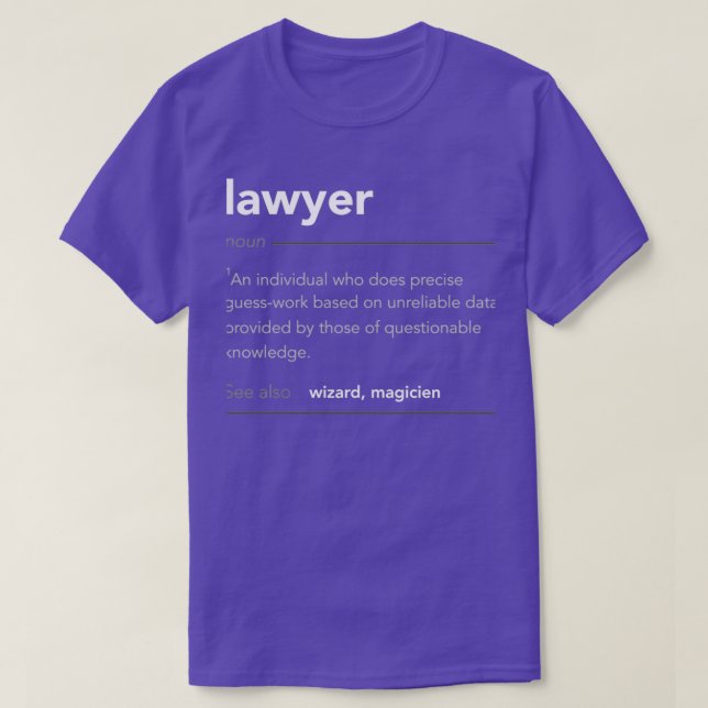 Funny Lawyer Gift Funny Definition Job Cool Lawyer T-Shirt (Design Front)