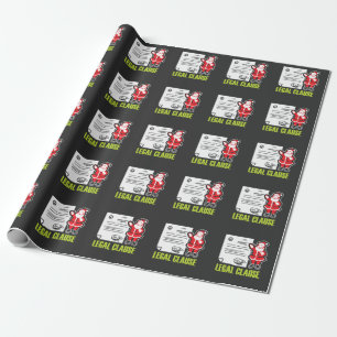 Funny Lawyer Gift Legal Santa Clause Wrapping Paper