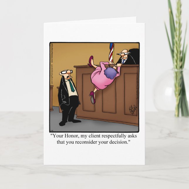Funny Lawyer Humour Blank Greeting Card (Front)