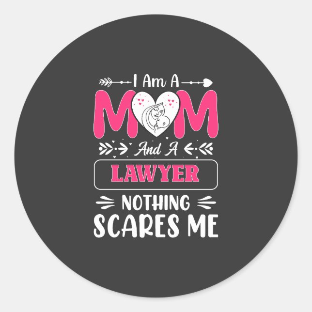 Funny Lawyer Mum, Lawyer Mum Funny Classic Round Sticker (Front)