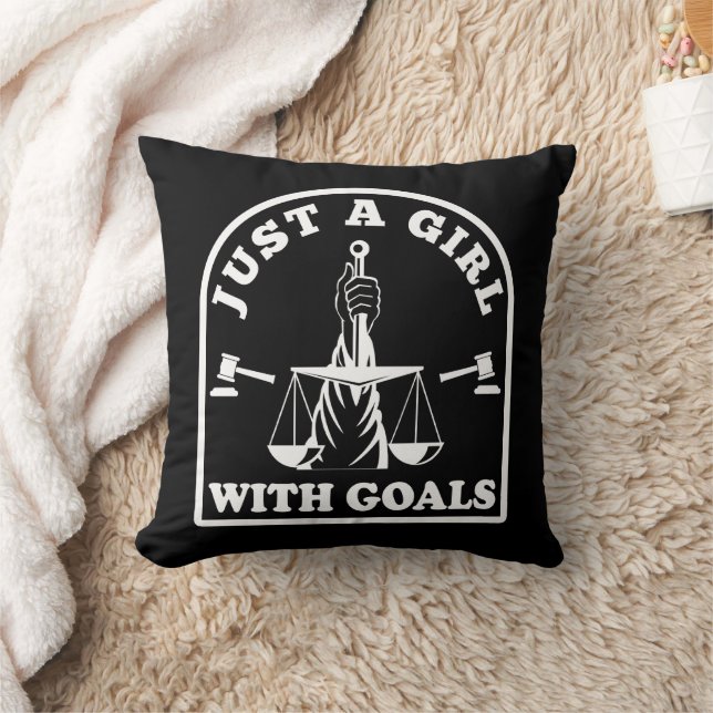 Funny Lawyer Student Just A Girl With Goals Lawyer Cushion (Blanket)