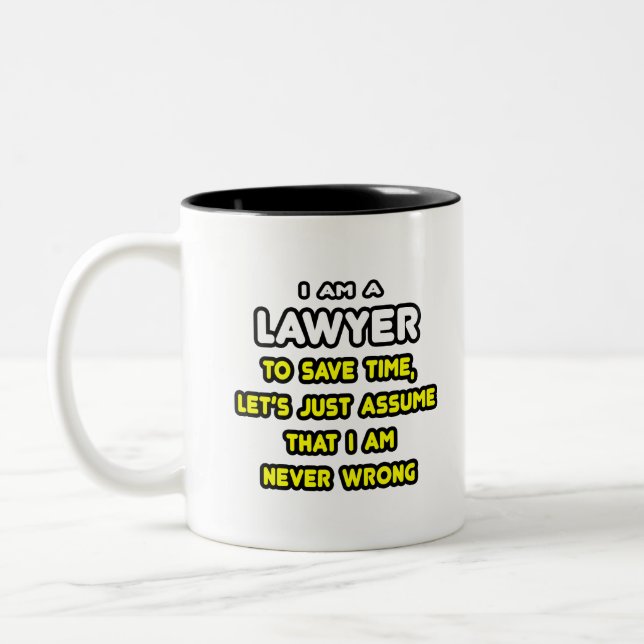 Funny Lawyer T-Shirts and Gifts Two-Tone Coffee Mug (Left)