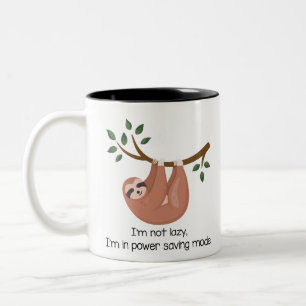 Funny Laxy Power Saving Sloth Two-Tone Coffee Mug