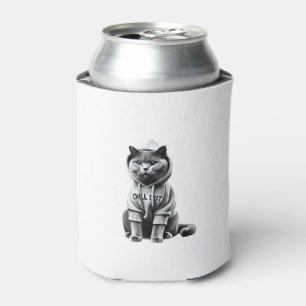 Funny Lazy British Shorthair Cat Chillin Relaxing  Can Cooler
