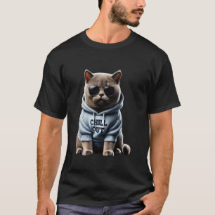 Funny Lazy British Shorthair Cat Chillin Relaxing T-Shirt