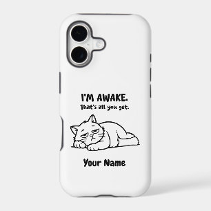 Funny Lazy Cat iPhone Case   Custom I’m Awake
