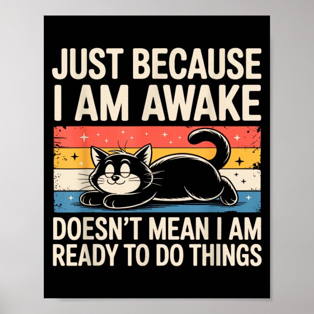 Funny Lazy Cat Meme Weird Stuff Lover Men Women Bo Poster (Front)